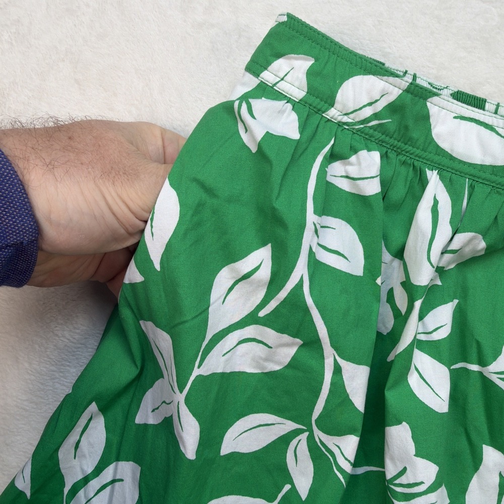 J Crew Floral Two Piece Set Womens Size 6 Green Crop Top Skirt Matching - Picture 14 of 16